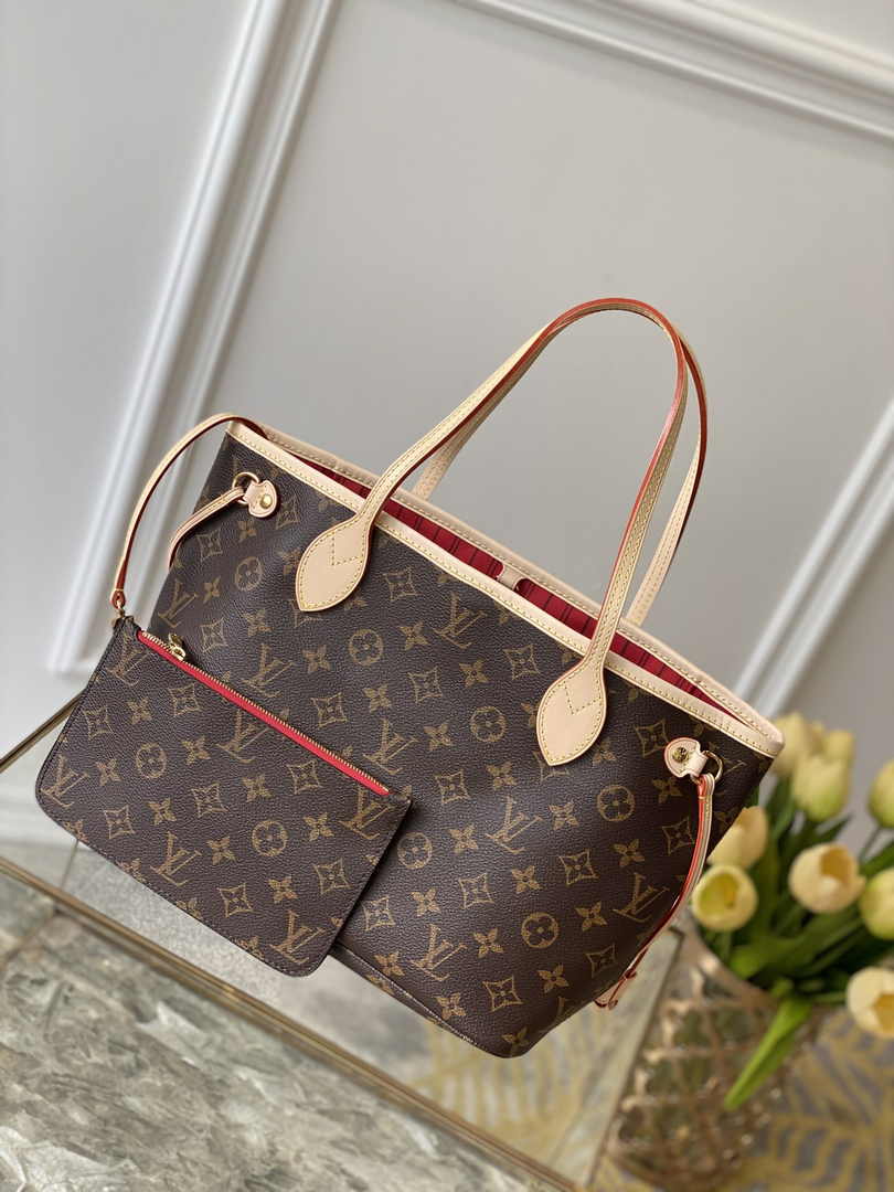 Louis Vuitton Neverfull PM Bag M41001 Monogram Canvas Red