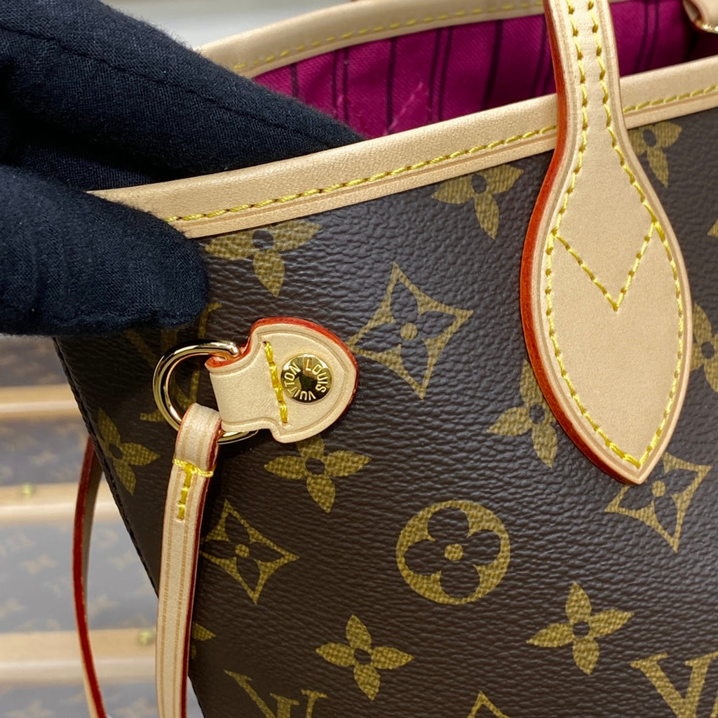 Louis Vuitton Neverfull PM Bag M41245 Monogram Canvas Plum