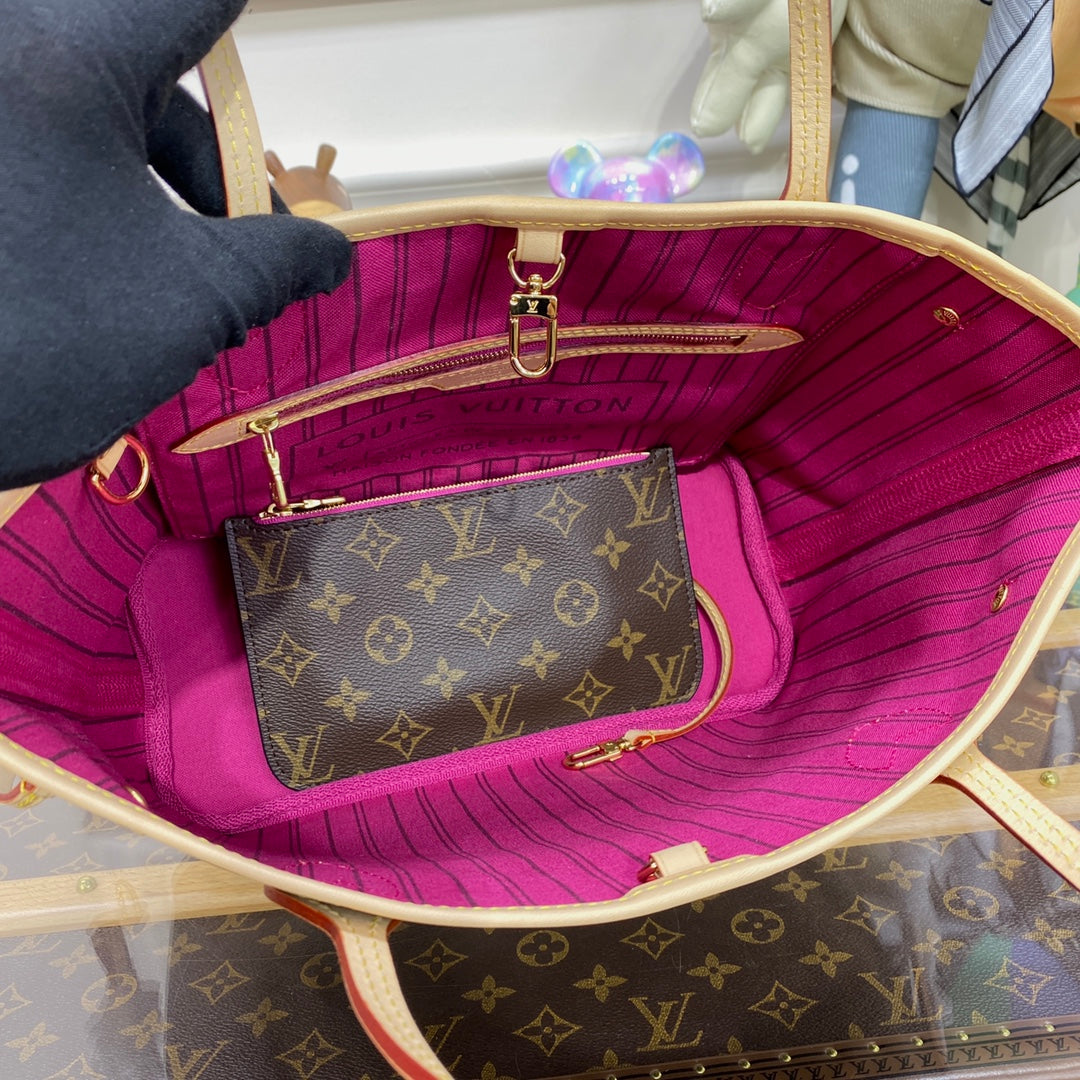 Louis Vuitton Neverfull PM Bag M41245 Monogram Canvas Plum