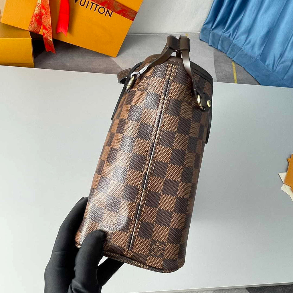 Louis Vuitton Neverfull PM Bag N41359 Damier Ebene Canvas Red