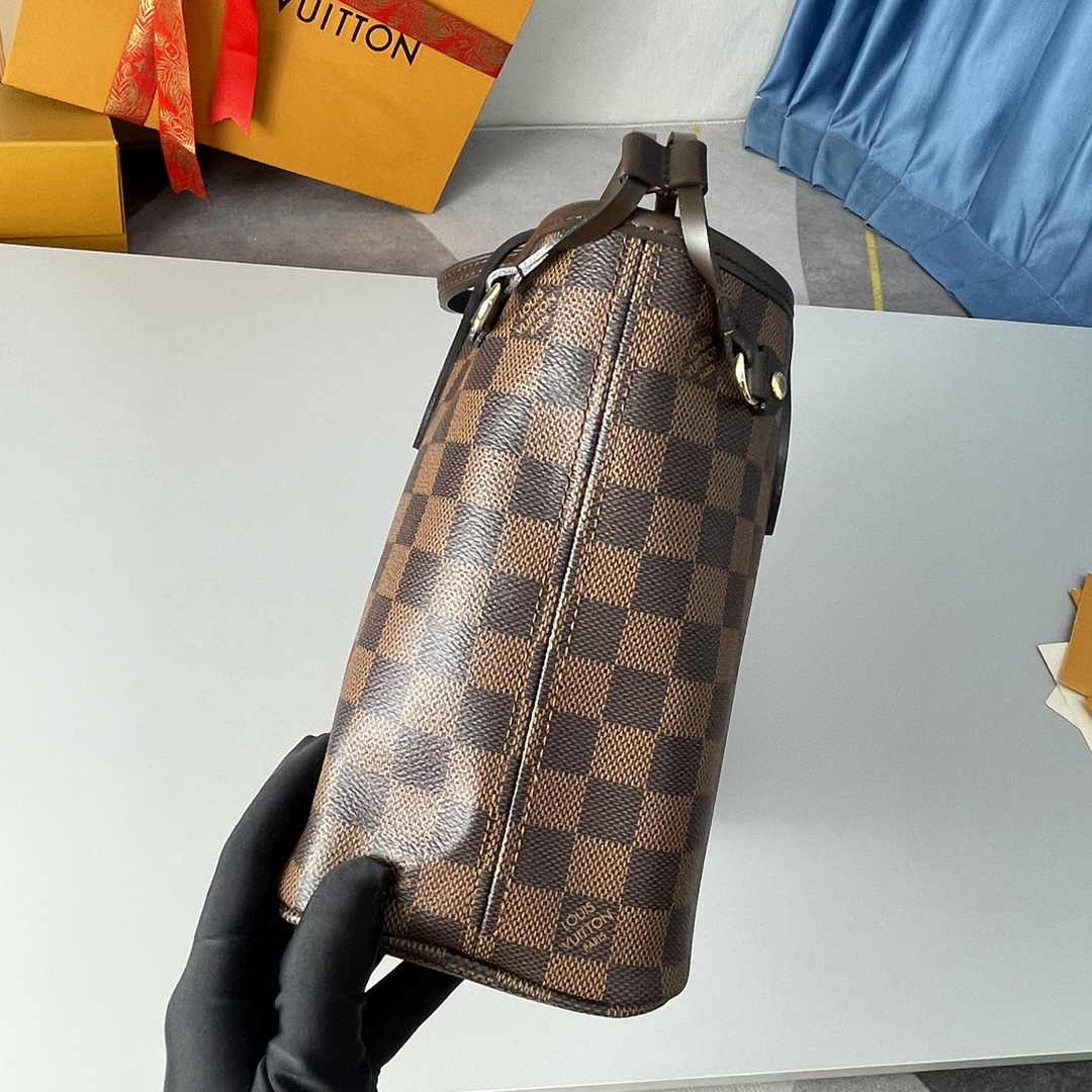 Louis Vuitton Neverfull PM Bag N41359 Damier Ebene Canvas Red