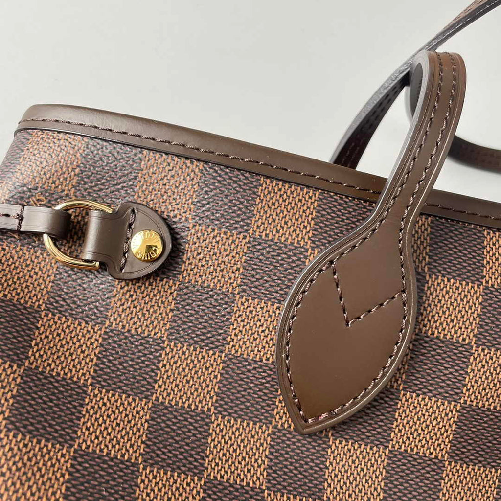 Louis Vuitton Neverfull PM Bag N41359 Damier Ebene Canvas Red