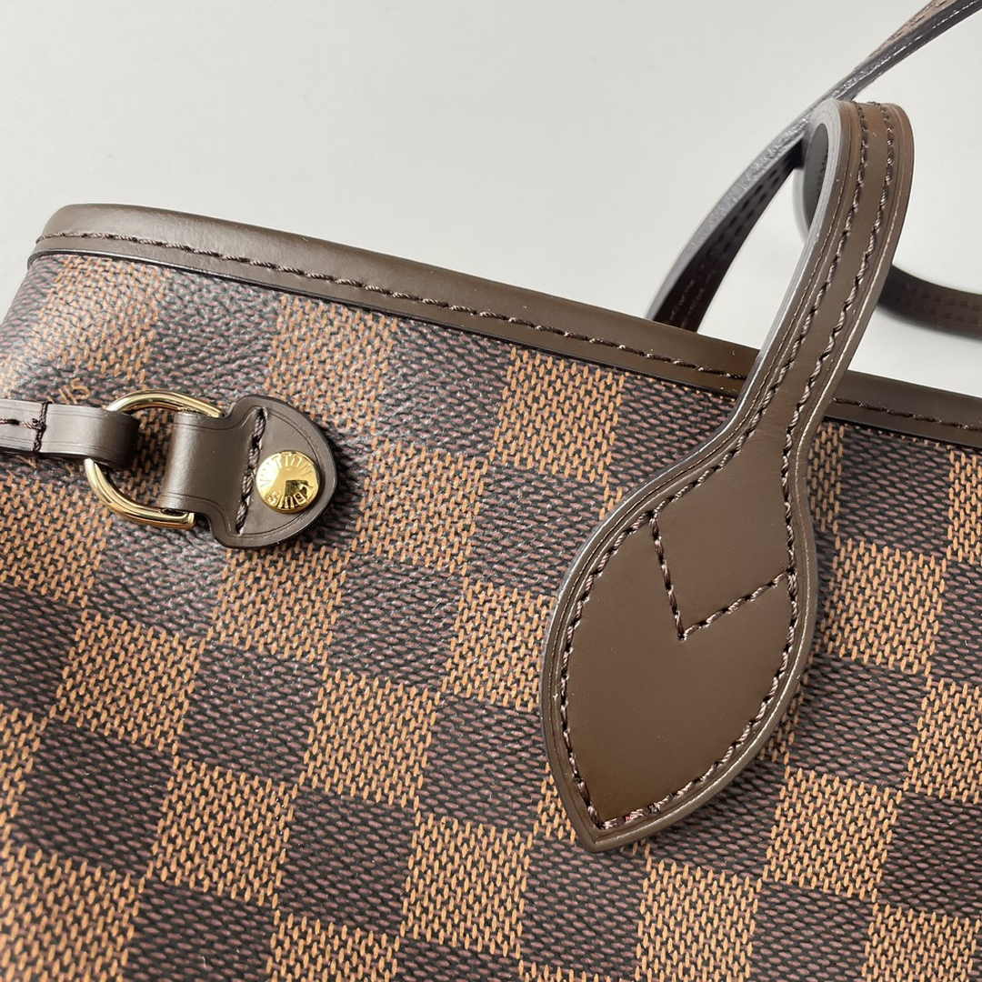 Louis Vuitton Neverfull PM Bag N41359 Damier Ebene Canvas Red