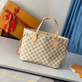 Louis Vuitton Neverfull PM Bag N41362 Damier Azur Canvas Beige