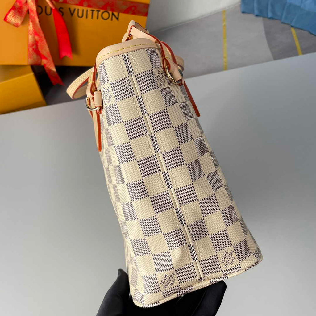 Louis Vuitton Neverfull PM Bag N41362 Damier Azur Canvas Beige