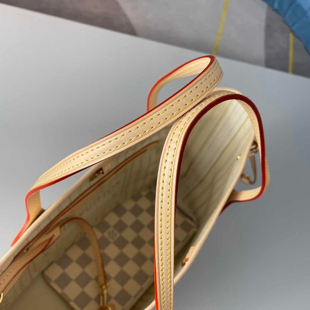 Louis Vuitton Neverfull PM Bag N41362 Damier Azur Canvas Beige