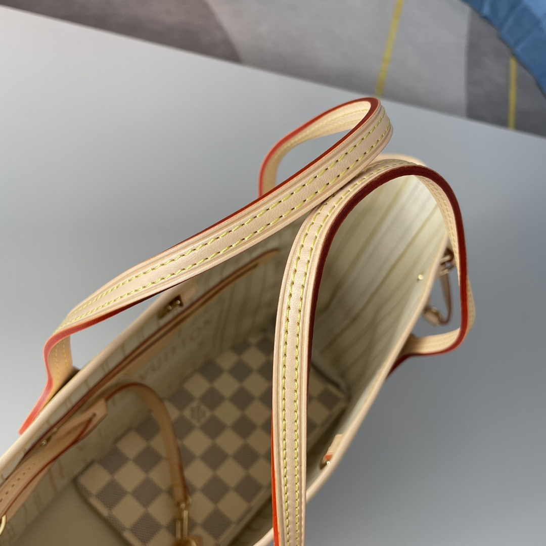 Louis Vuitton Neverfull PM Bag N41362 Damier Azur Canvas Beige