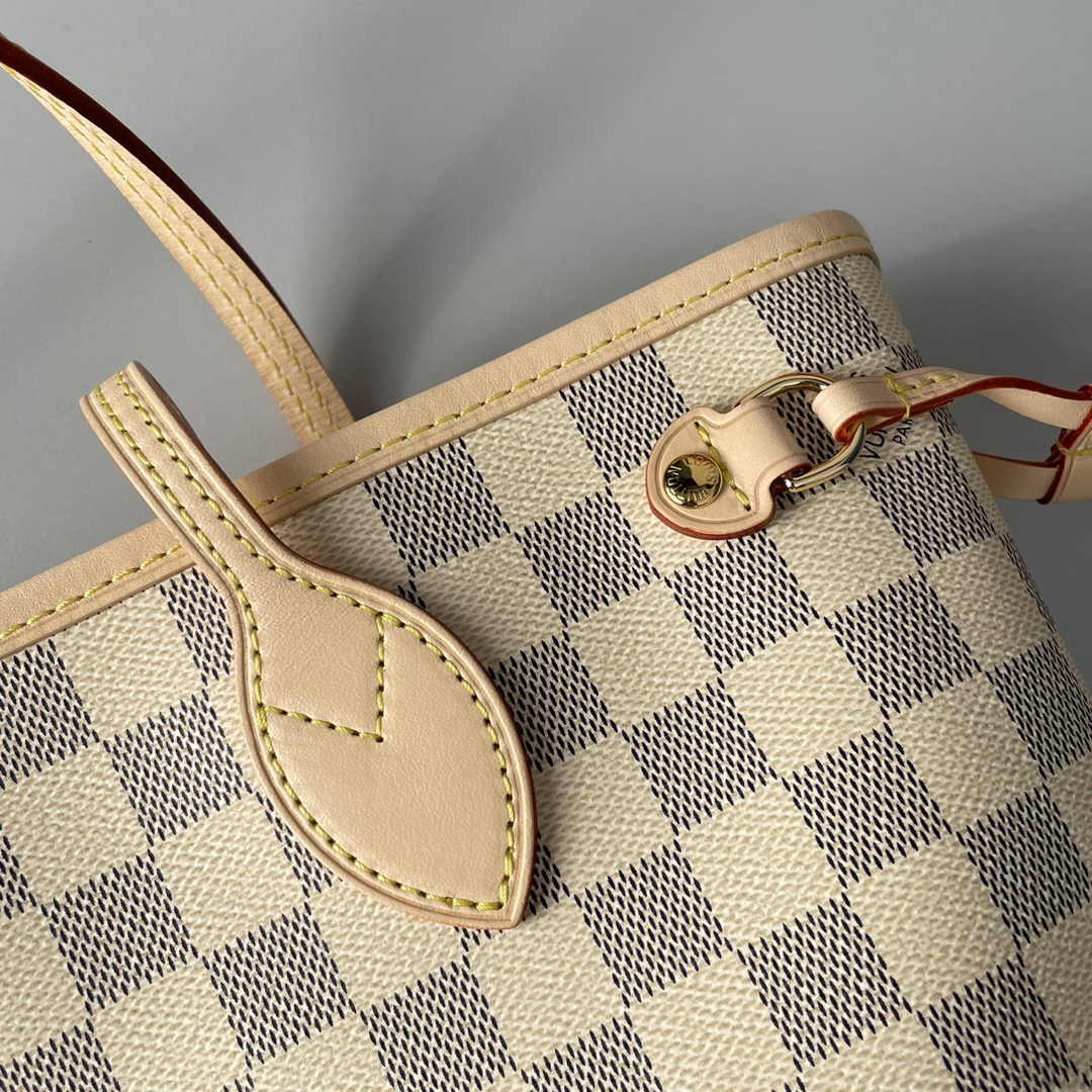 Louis Vuitton Neverfull PM Bag N41362 Damier Azur Canvas Beige