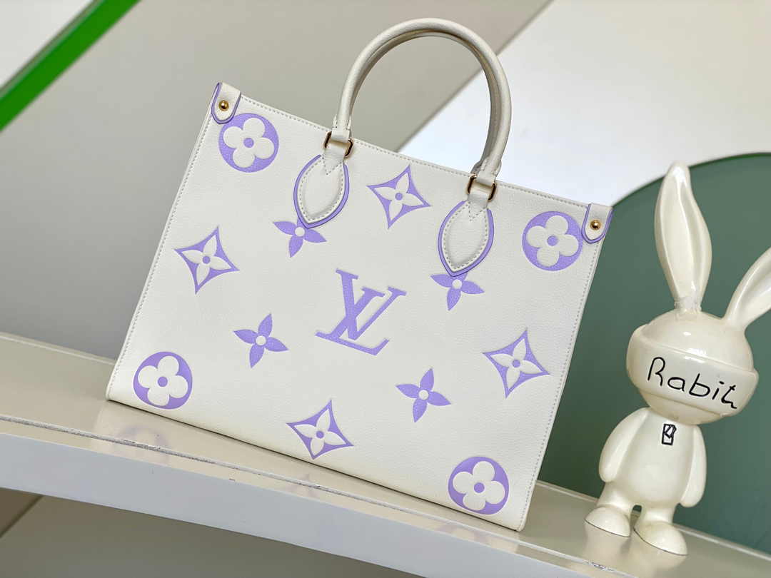 Louis Vuitton OnTheGo MM Bag M23937 Bubble Tea Purple Leather - Default Title - View 2