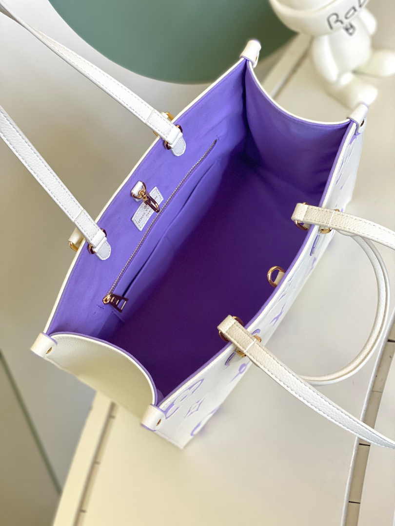 Louis Vuitton OnTheGo MM Bag M23937 Bubble Tea Purple Leather - Default Title - View 4