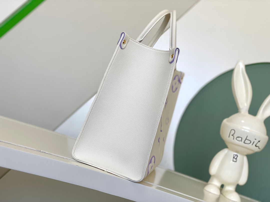 Louis Vuitton OnTheGo MM Bag M23937 Bubble Tea Purple Leather - Default Title - View 5