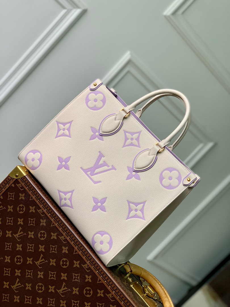 Louis Vuitton OnTheGo MM Bag M45494 Purple Leather - Default Title - View 1