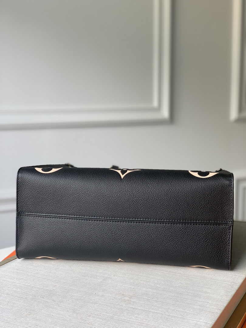 Louis Vuitton OnTheGo MM Bag M45495 Leather Black Beige - Default Title - View 2