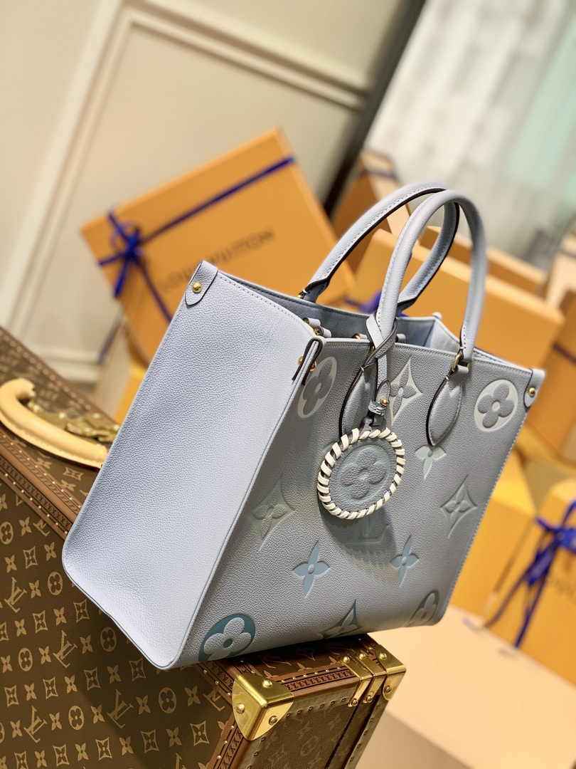 Louis Vuitton OnTheGo MM Bag M45717 Blue Leather - Default Title - View 2