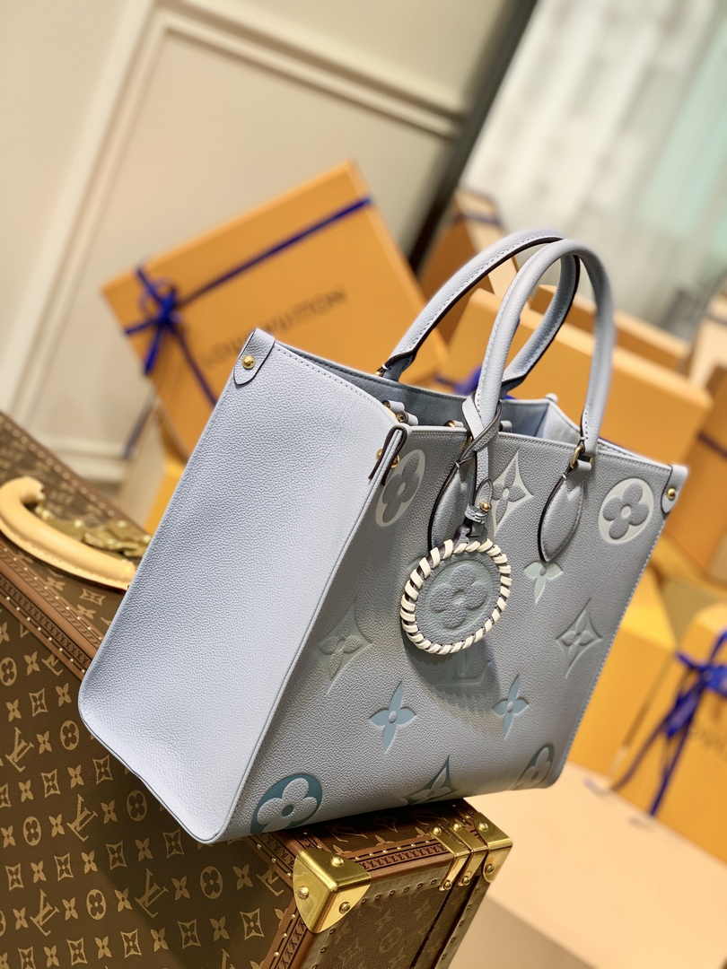 Louis Vuitton OnTheGo MM Bag M45717 Blue Leather - Default Title - View 2