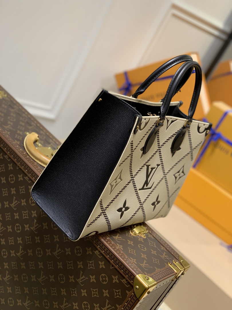 Louis Vuitton OnTheGo MM Bag M46016 Beige Leather - Default Title - View 2