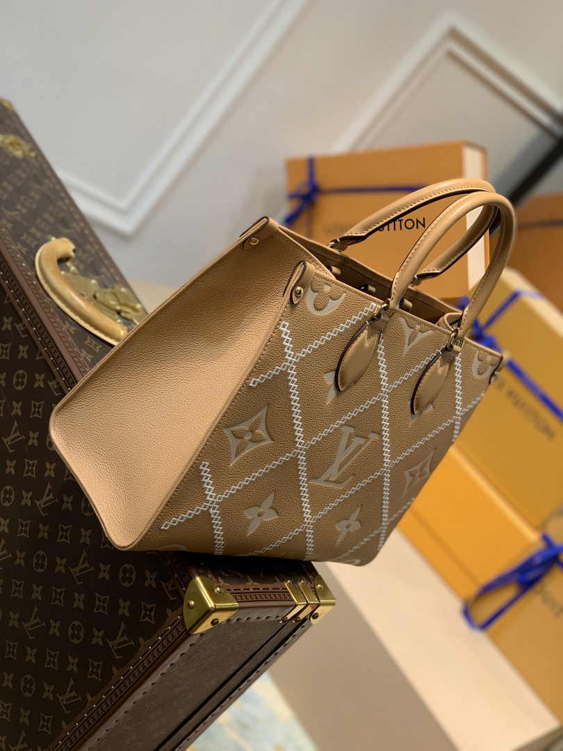 Louis Vuitton OnTheGo MM Bag M46015 Brown Leather - Default Title - View 2