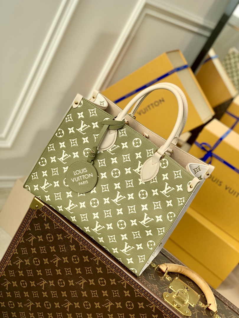 Louis Vuitton OnTheGo MM Bag M46060 Green Leather - Default Title - View 1