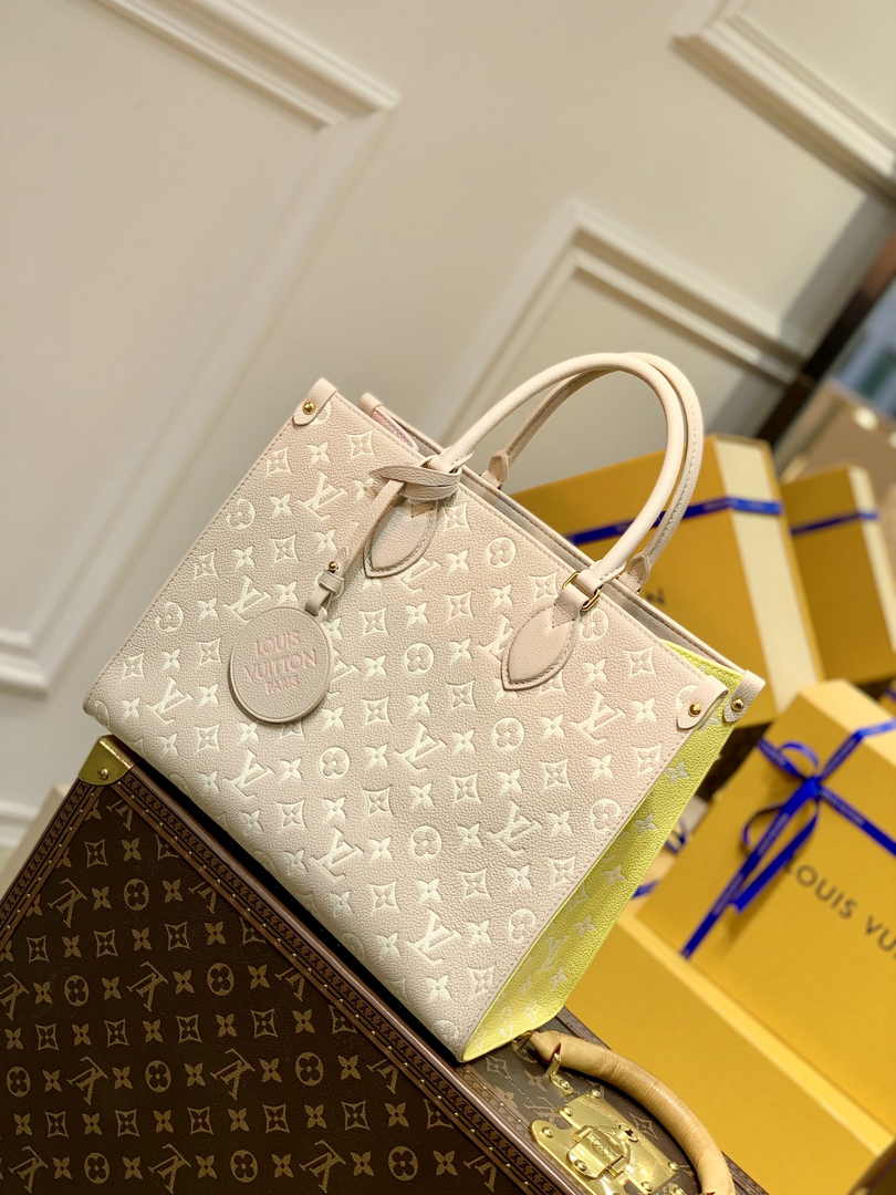 Louis Vuitton OnTheGo MM Bag M46128 Pink Leather - Default Title - View 1