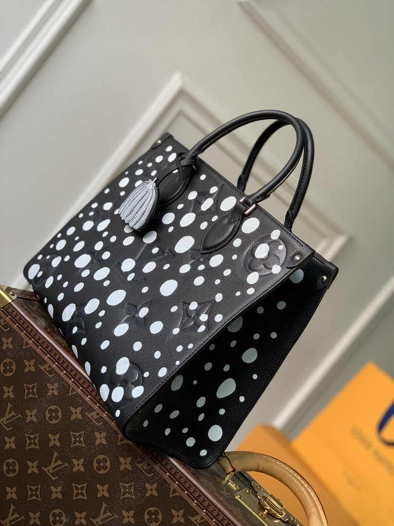 Louis Vuitton OnTheGo MM Bag M46389 Black white Leather - Default Title - View 3