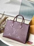 Louis Vuitton OnTheGo MM Bag M46601 Wine Red Leather - Default Title - View 1