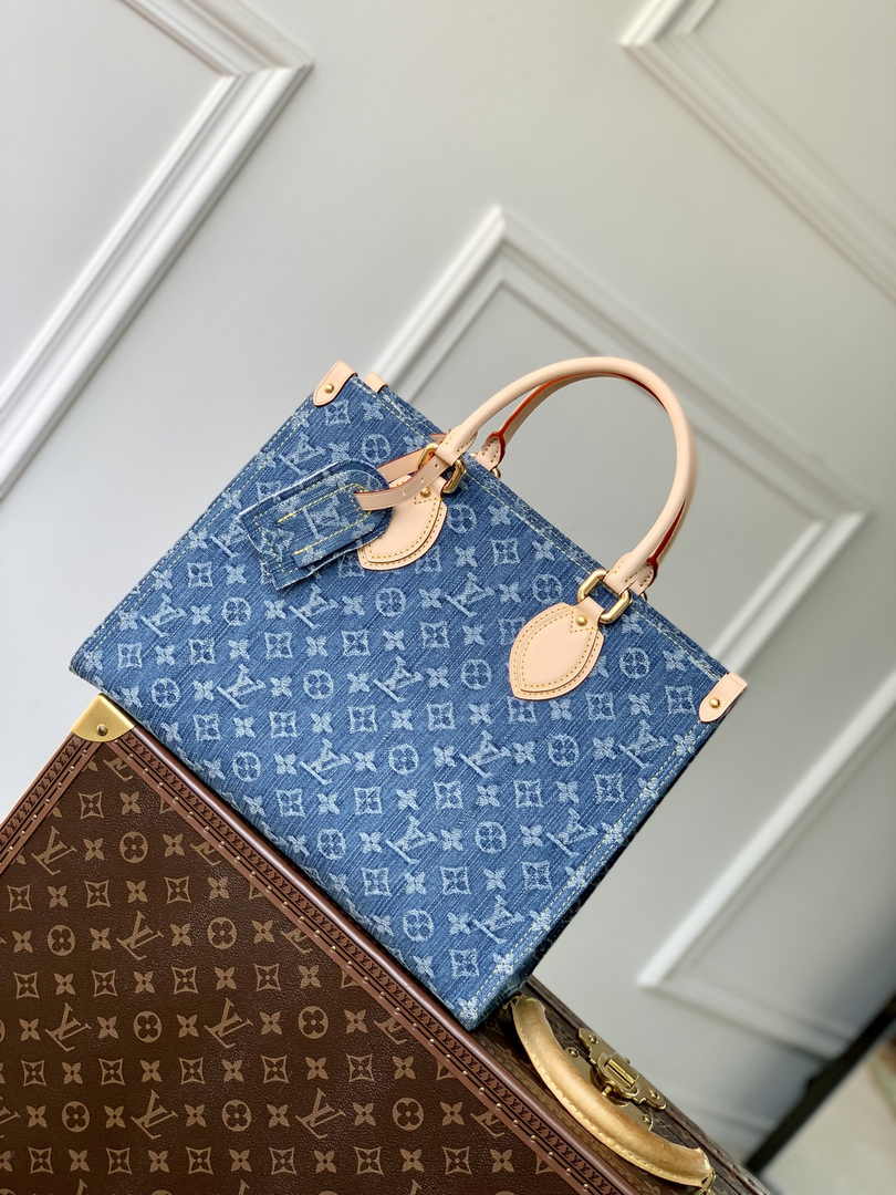 Louis Vuitton OnTheGo MM Bag M46871 Denim Blue - Default Title - View 1