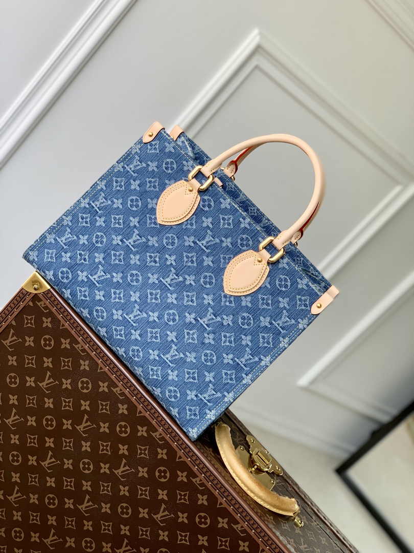 Louis Vuitton OnTheGo MM Bag M46871 Denim Blue - Default Title - View 3