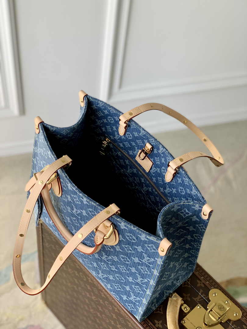 Louis Vuitton OnTheGo MM Bag M46871 Denim Blue - Default Title - View 4