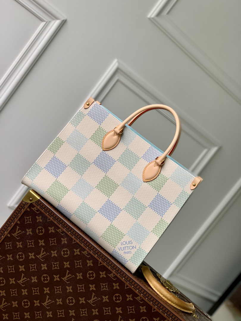 Louis Vuitton OnTheGo MM Bag N40518 Pistachio Damier canvas - Default Title - View 1