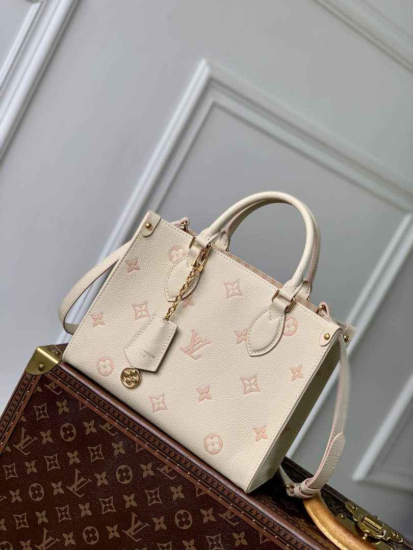 Louis Vuitton OnTheGo PM Bag M14403 Beige Leather - Default Title - View 1