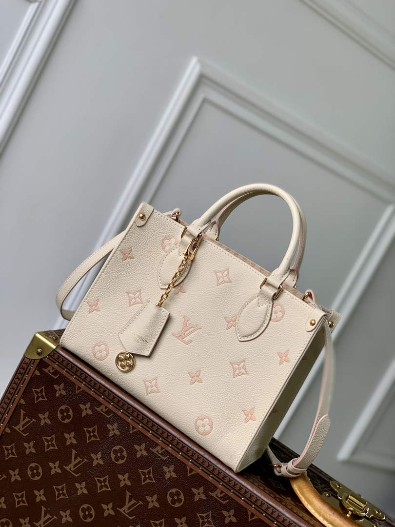 Louis Vuitton OnTheGo PM Bag M14403 Beige Leather - Default Title - View 1