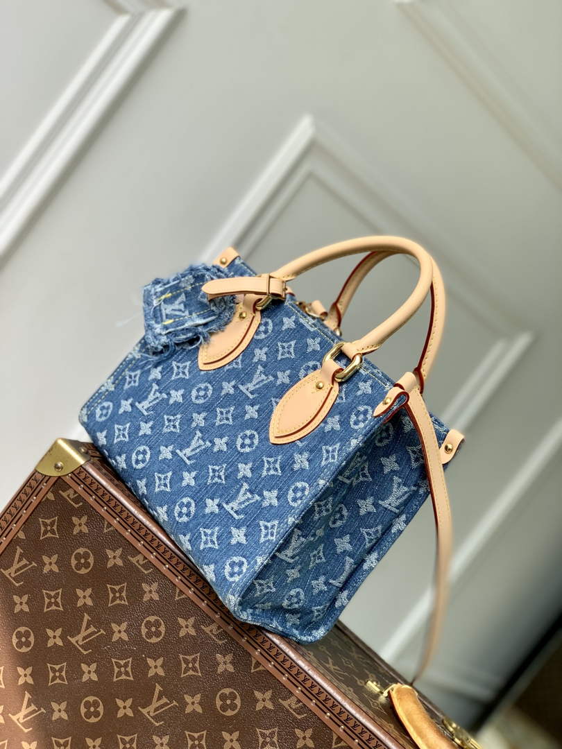 Louis Vuitton Onthego PM Bag M14633 Denim Blue - Default Title - View 2