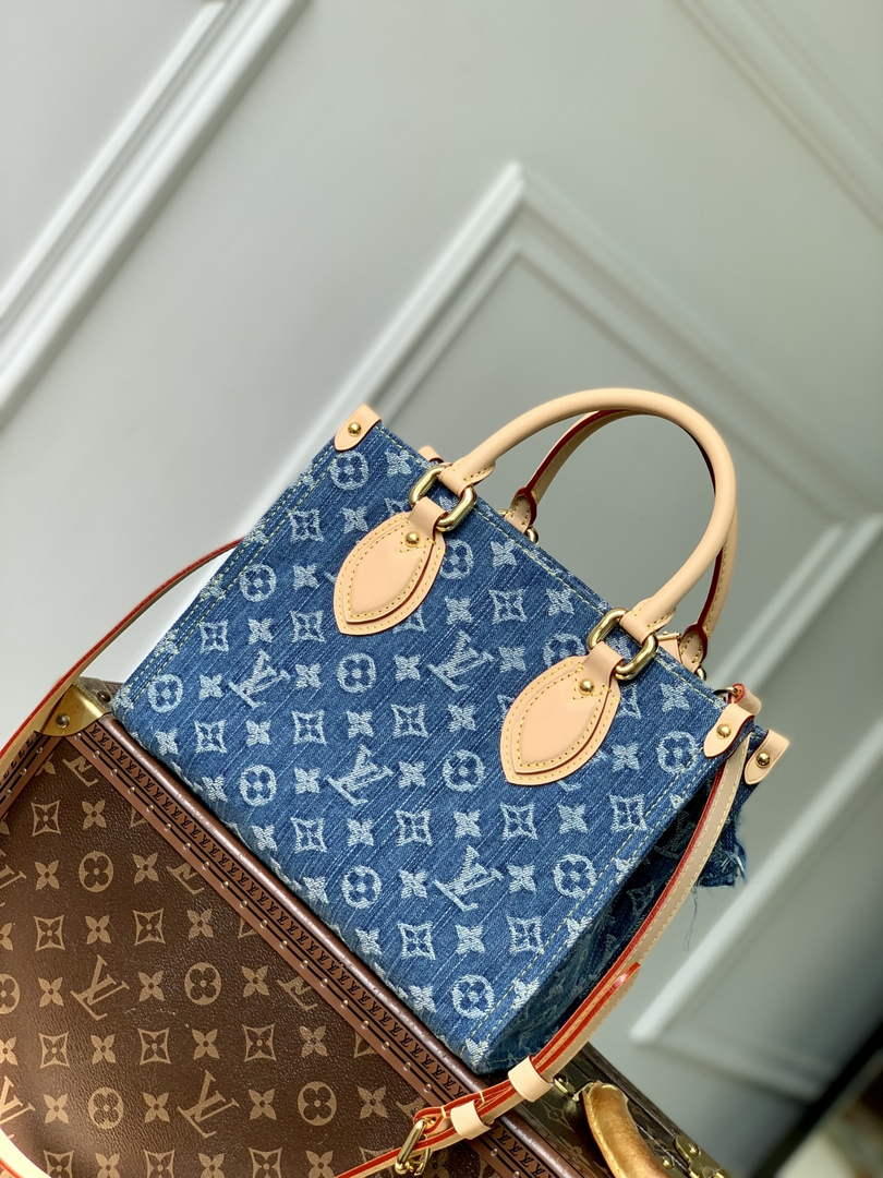 Louis Vuitton Onthego PM Bag M14633 Denim Blue - Default Title - View 3