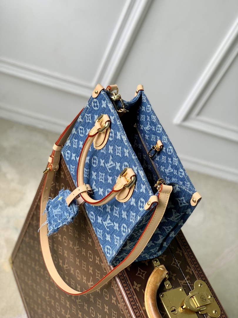 Louis Vuitton Onthego PM Bag M14633 Denim Blue - Default Title - View 5
