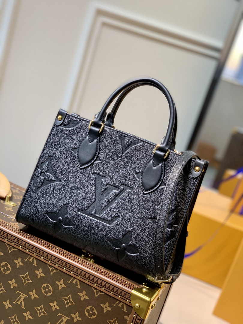Louis Vuitton Onthego PM Bag M45653 Black Leather - Default Title - View 1