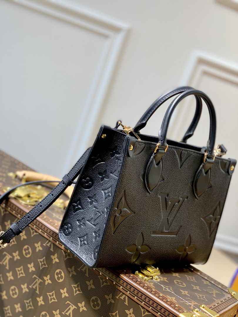 Louis Vuitton Onthego PM Bag M45653 Black Leather - Default Title - View 2