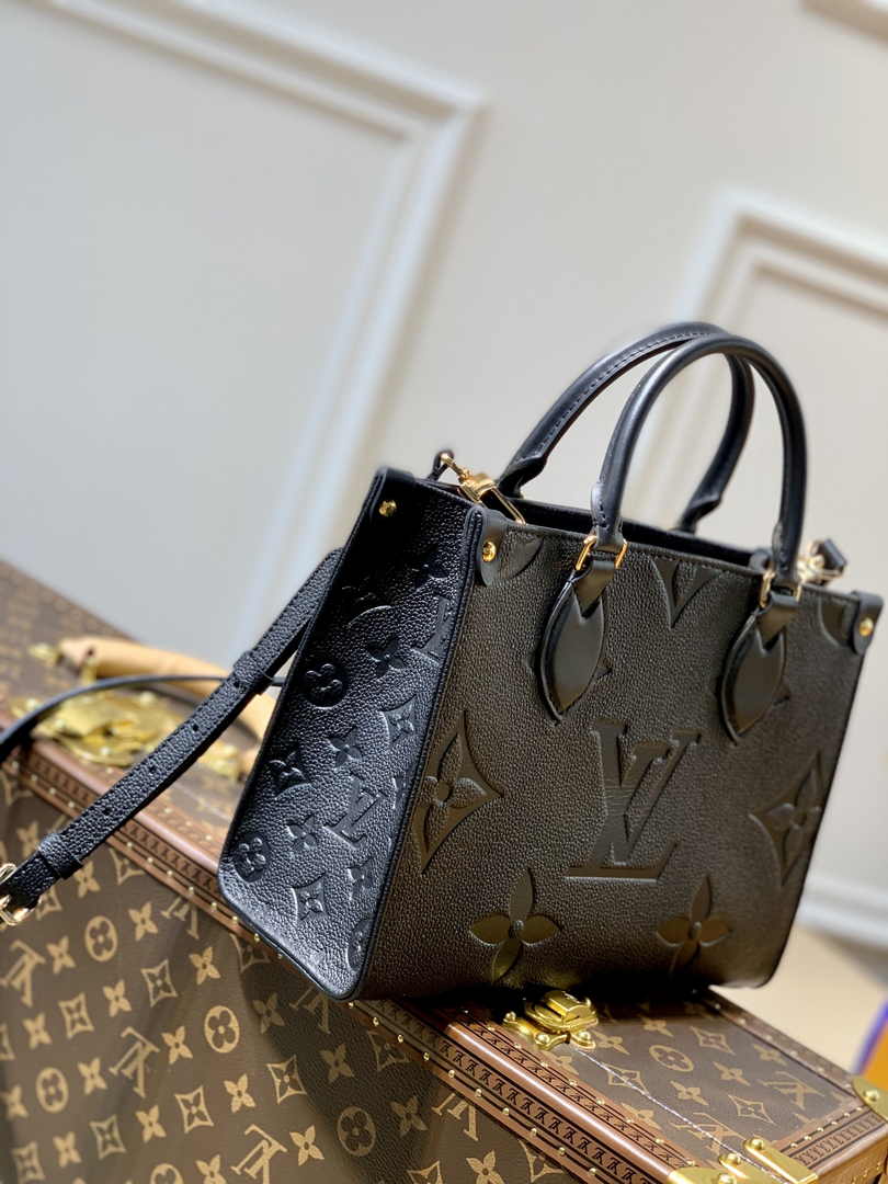 Louis Vuitton Onthego PM Bag M45653 Black Leather - Default Title - View 2