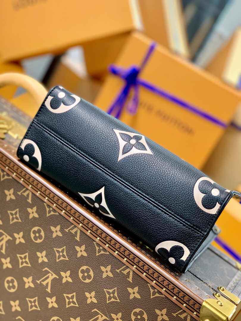 Louis Vuitton Onthego PM Bag M45659 Black Beige Leather - Default Title - View 3