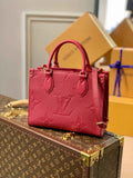 Louis Vuitton Onthego PM Bag M45660 Plum Leather - Default Title - View 1