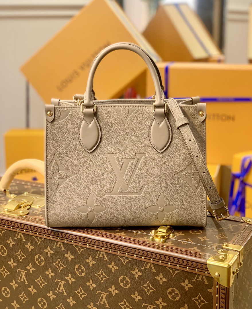 Louis Vuitton Onthego PM Bag M45660 Gray Leather - Default Title - View 1