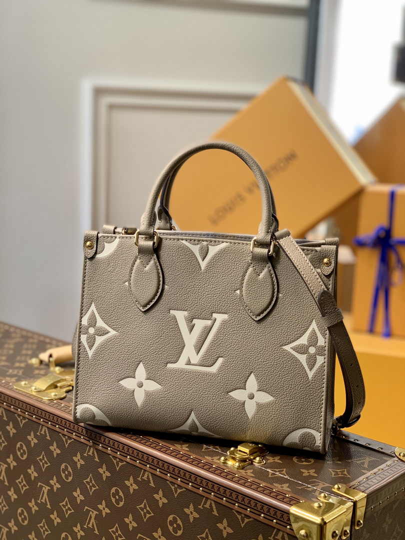 Louis Vuitton Onthego PM Bag M45779 Beige Cream Leather - Default Title - View 1