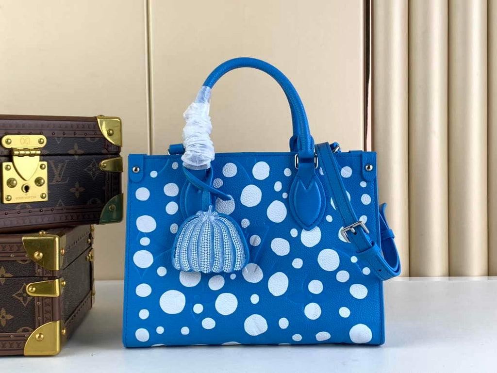 Louis Vuitton Onthego PM Bag M46424 Blue White Leather - Default Title - View 1