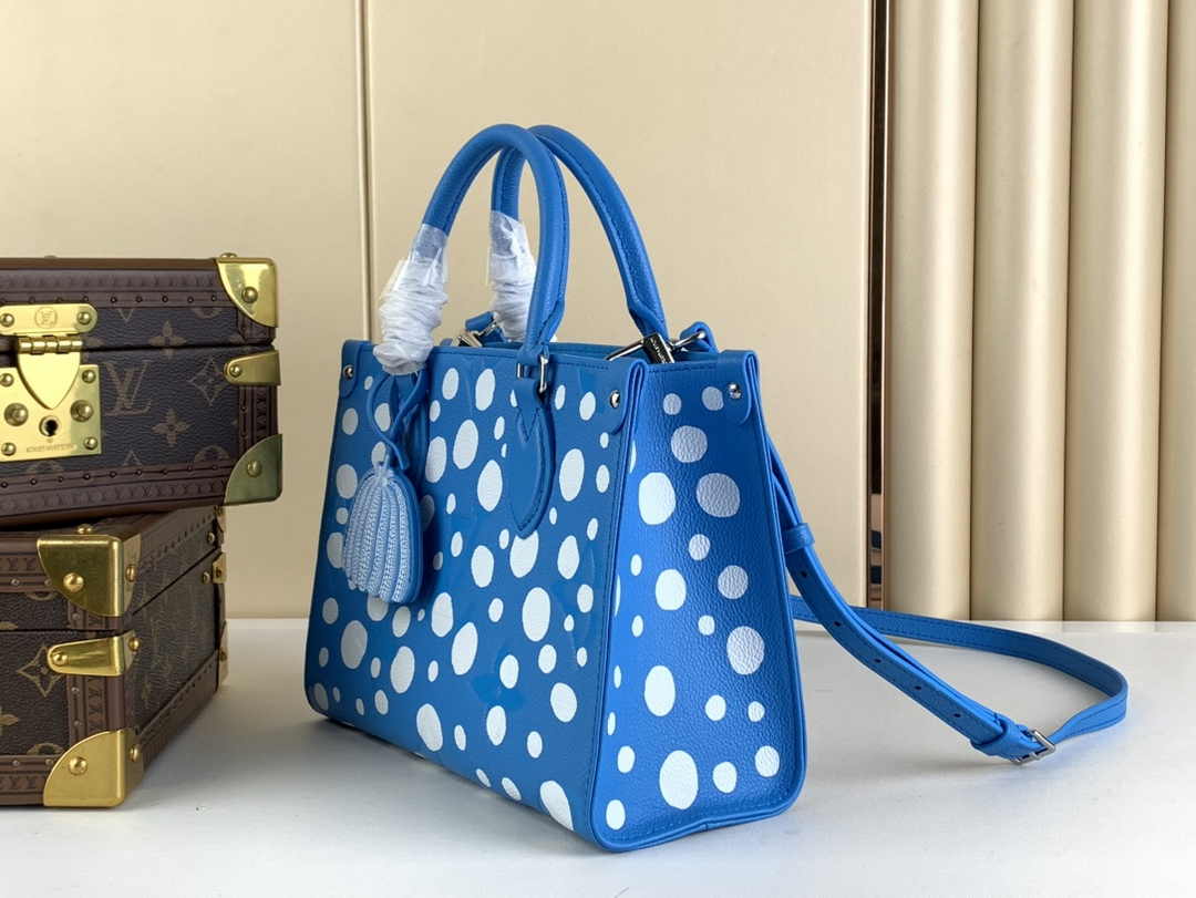 Louis Vuitton Onthego PM Bag M46424 Blue White Leather - Default Title - View 2