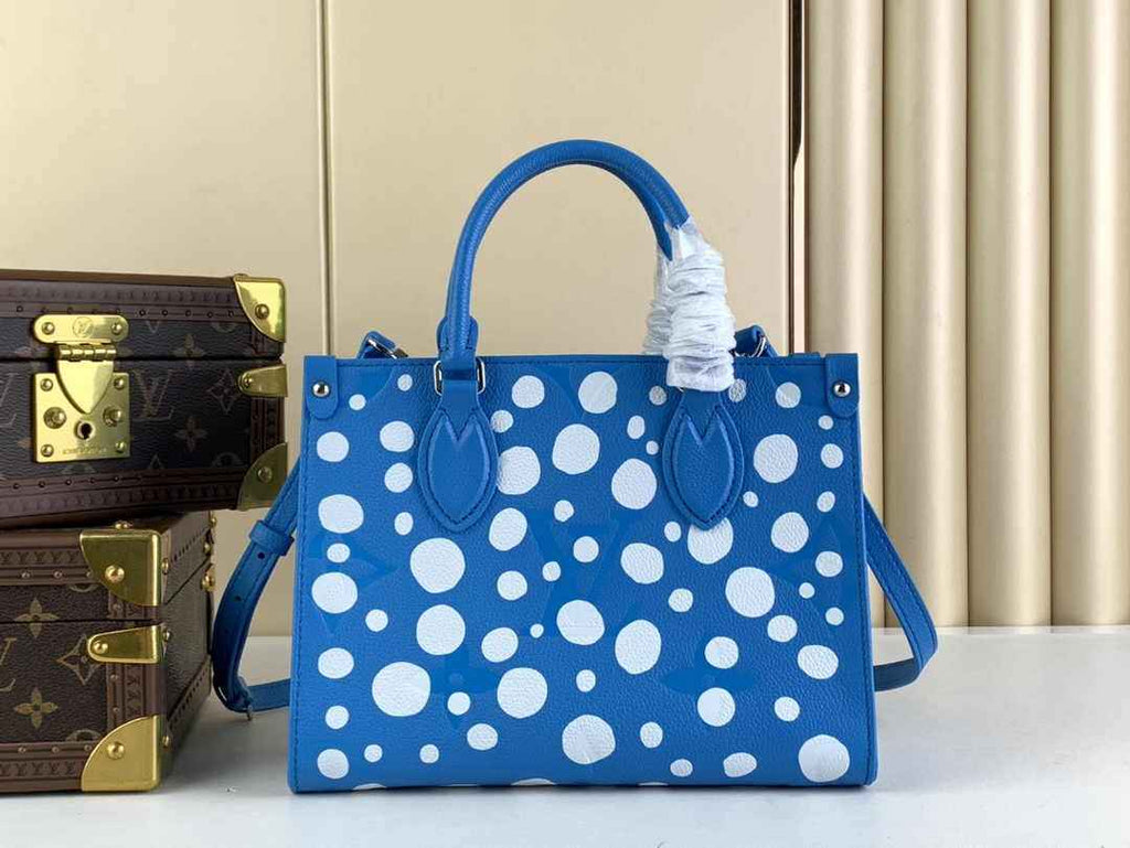 Louis Vuitton Onthego PM Bag M46424 Blue White Leather - Default Title - View 3