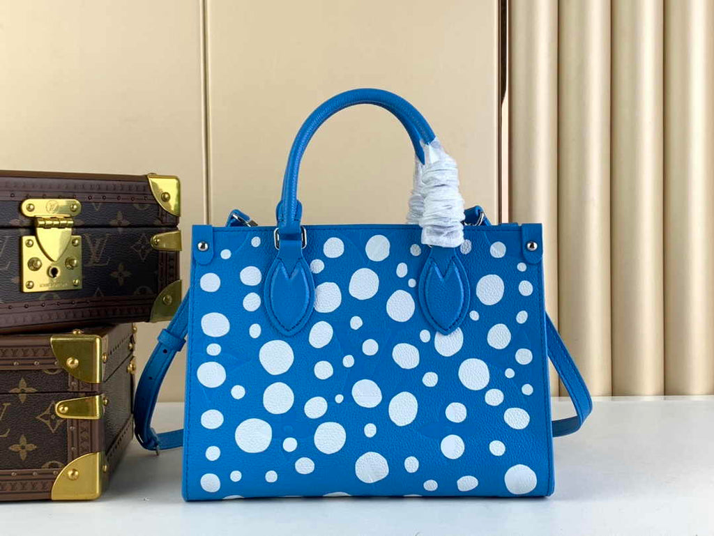 Louis Vuitton Onthego PM Bag M46424 Blue White Leather - Default Title - View 3