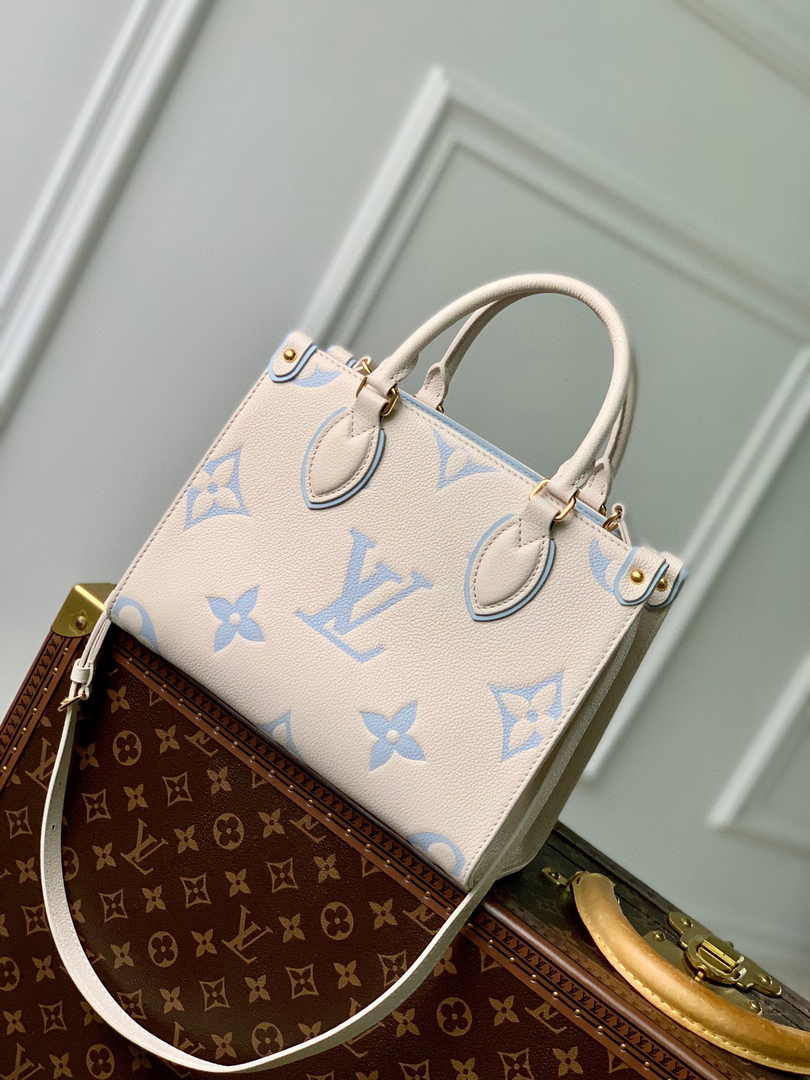 Louis Vuitton Onthego PM Bag M46513 Blue Leather - Default Title - View 1