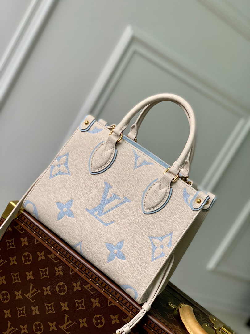 Louis Vuitton Onthego PM Bag M46513 Blue Leather - Default Title - View 2