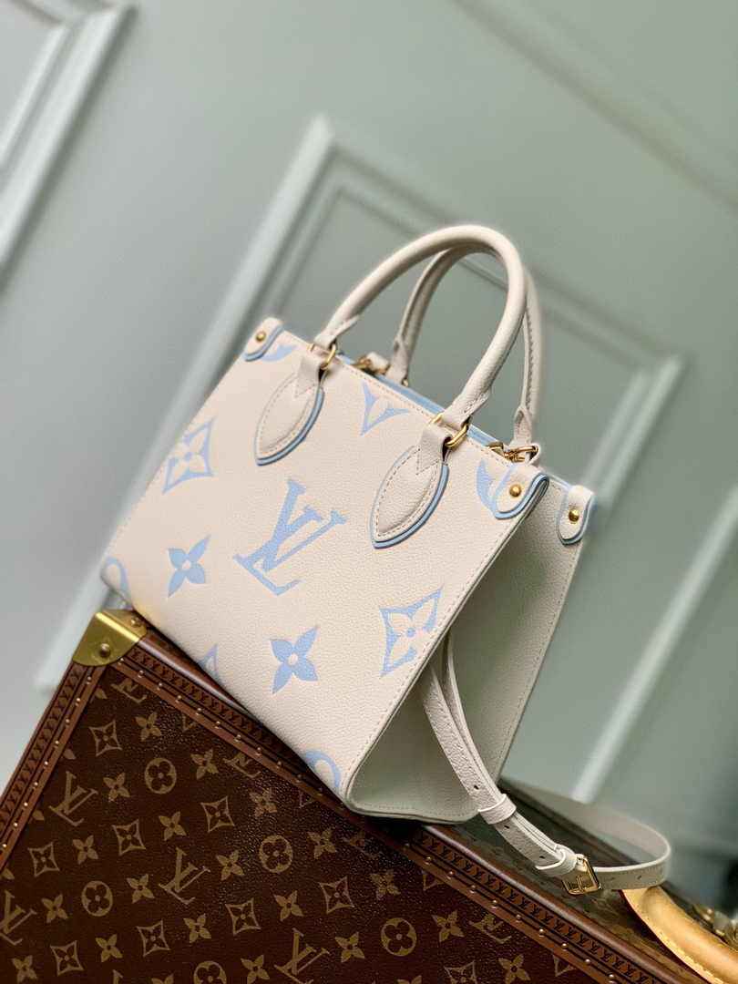 Louis Vuitton Onthego PM Bag M46513 Blue Leather - Default Title - View 3