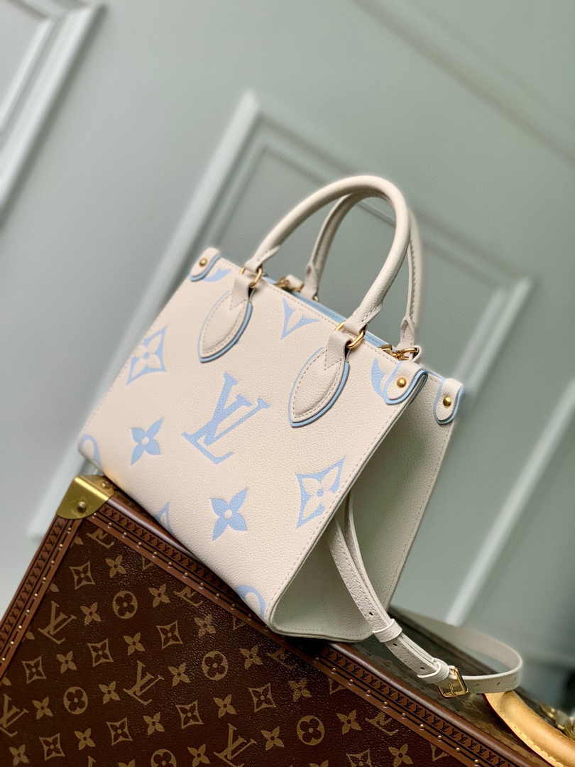 Louis Vuitton Onthego PM Bag M46513 Blue Leather - Default Title - View 3
