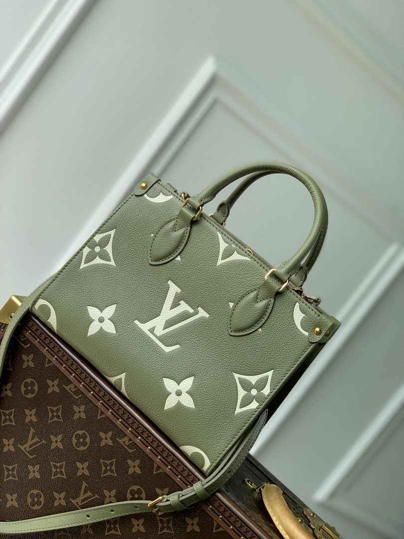 Louis Vuitton Onthego PM Bag M46647 Light Khaki Leather - Default Title - View 1